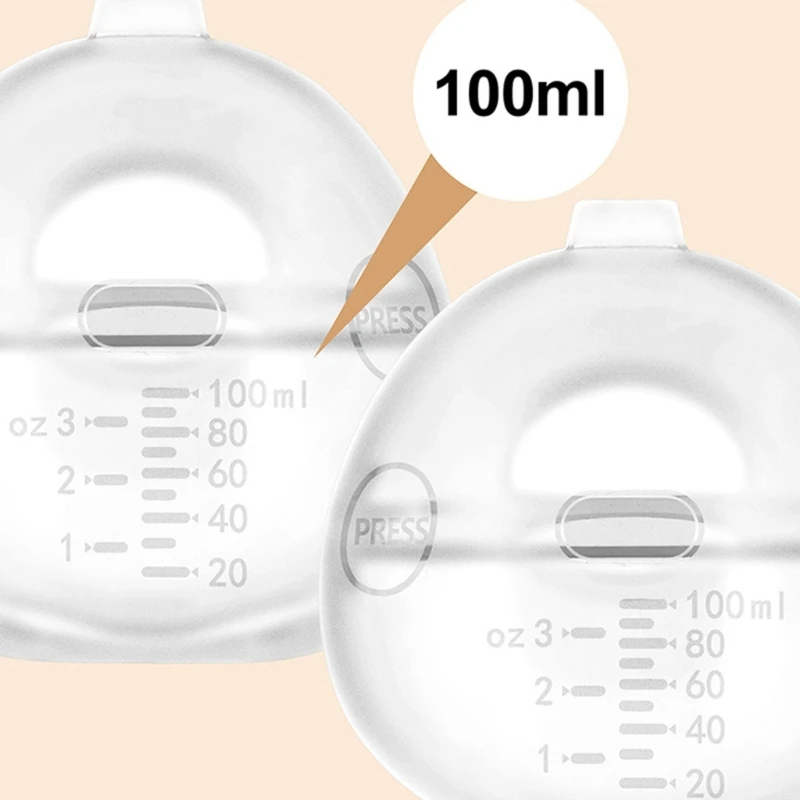 새로운 실리콘 모유 수집기 케이스 누출 방지 100ML 대용량 젠틀 케어