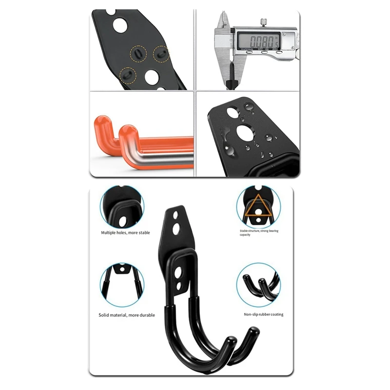 Storage Metal Wall Hook Bicycle Hook Wall Hanging Non-Slip Storage Hook Suitable For Ladders And Gardening Tools