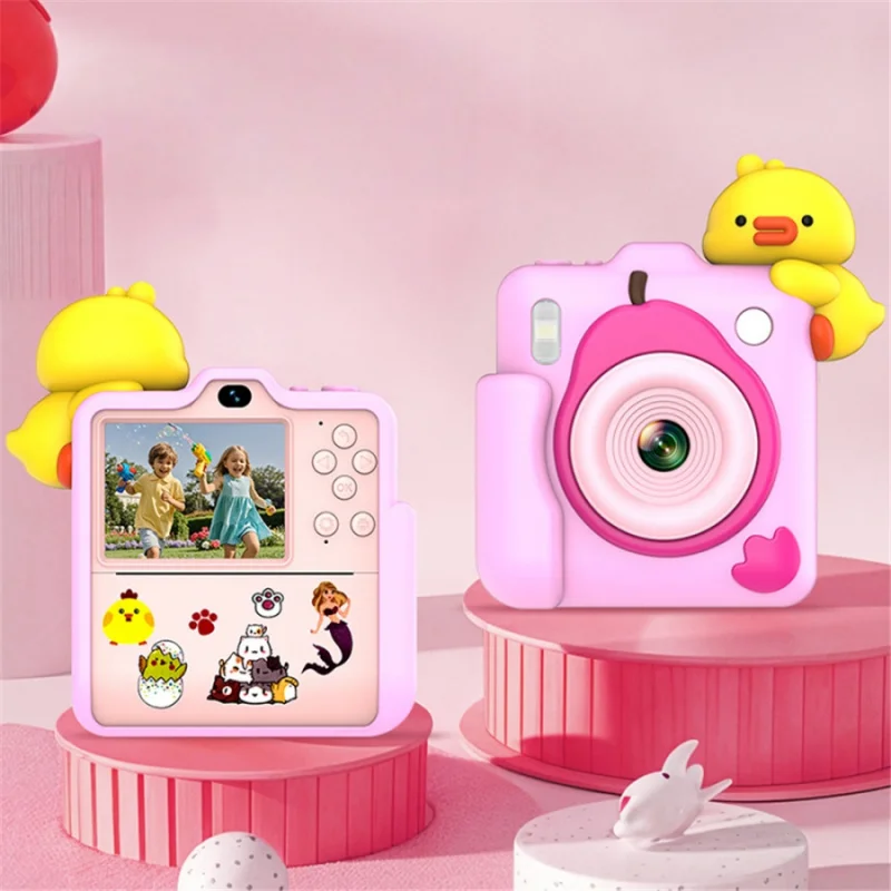 1pc Children's Mini Polaroid Printing Camera Dual Camera Selfie Student Digital HD Video Recorder Game Console Music Player
