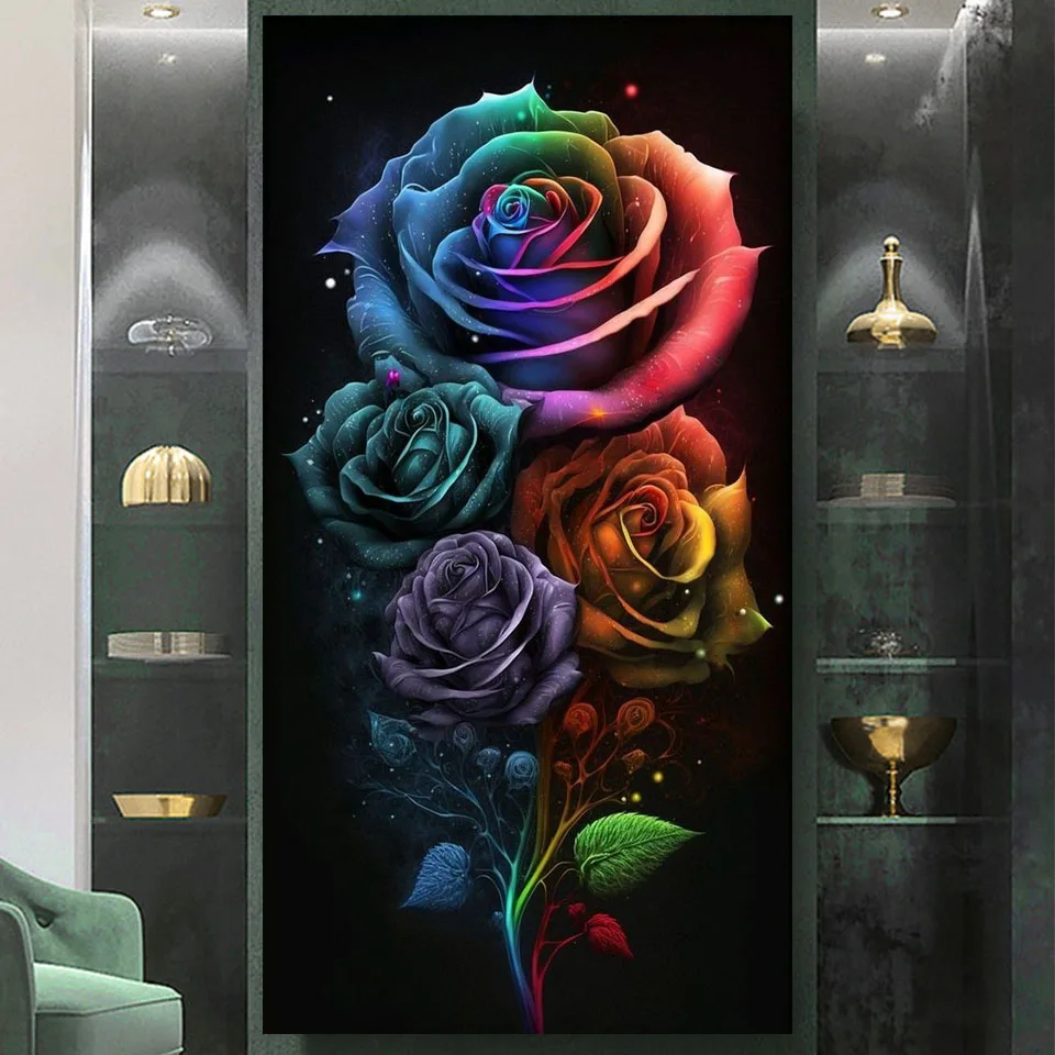 Large Fantasy Lily Diamond Painting New 2023 Black Rose 5D Diy Diamond Art Embroidery Full Drill Mosaic Kit Home Decor