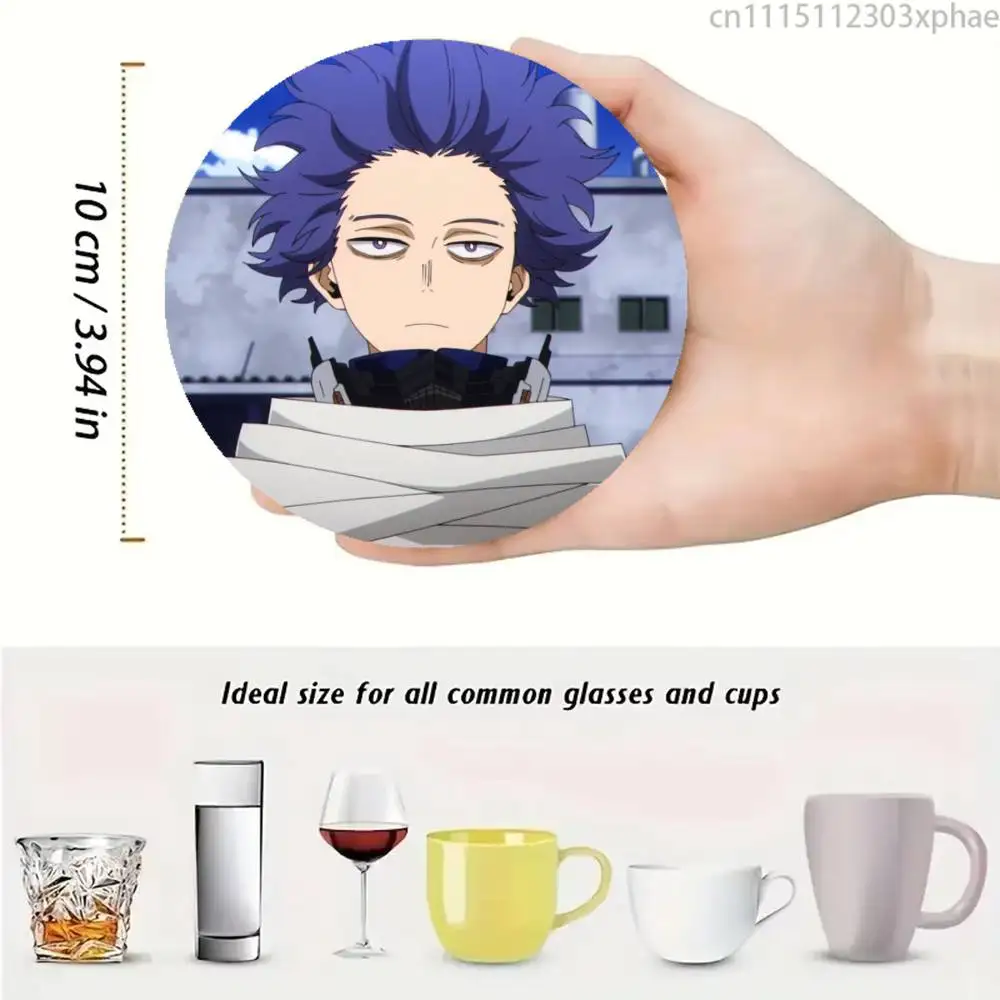 MHA S-Shinsou Hitoshi Wooden Coaster Set, A Must-Have For Holiday Parties, Suitable For Bars, Offices , Size 10cm X 10cm