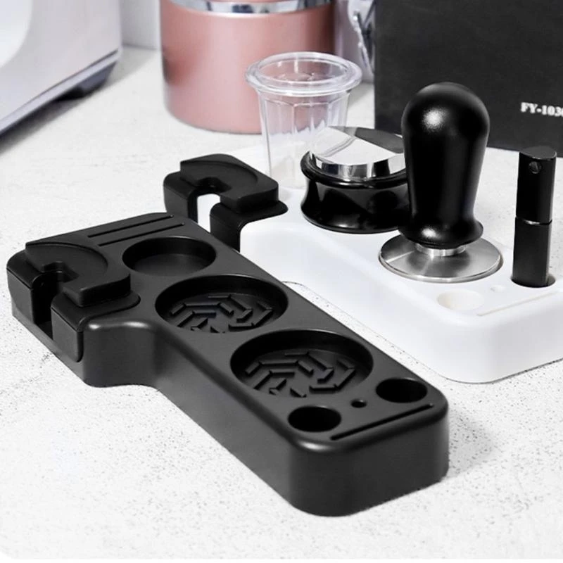 Multifunctional Coffee Accessory Stand Nonslip Base Espresso Tamping Station Space Saving Portafilter Holder