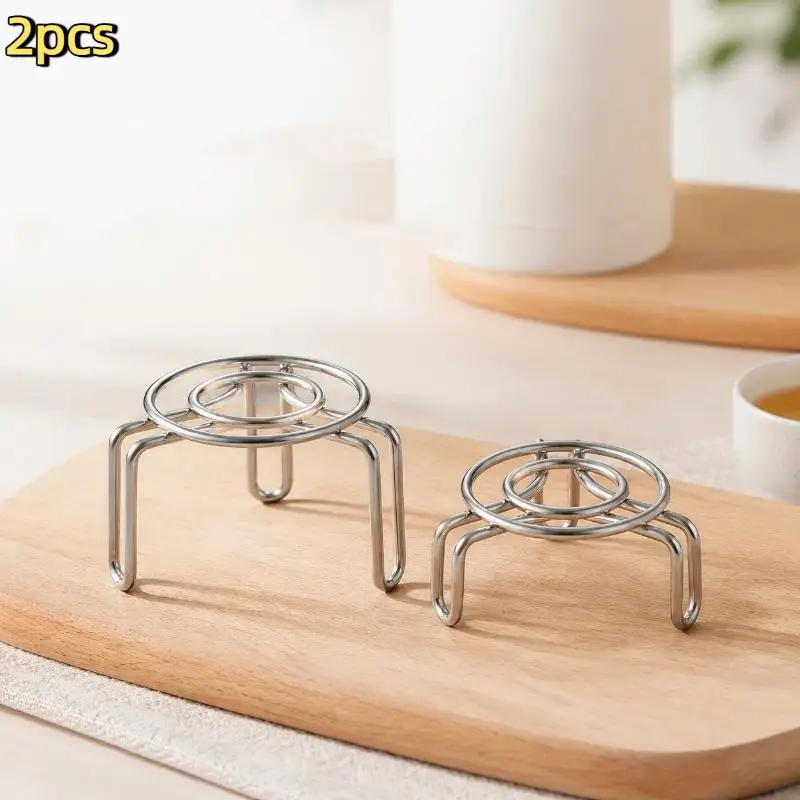 2pcs Ultra Mini Steaming Rack Small Stainless Steel Height And Height Small Leg Rack Health Pot Thermos Cup Small Pot Rack 2siz