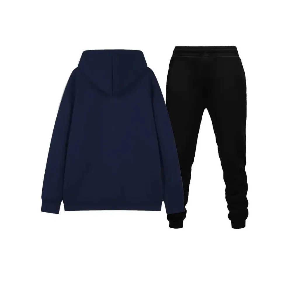 طقم سويت شيرت وسروال للركض بنمط F-أسود للرجال - نمط الشارع الحضري، ناعم، دافئ، مريح، ملابس رياضية غير رسمية #6