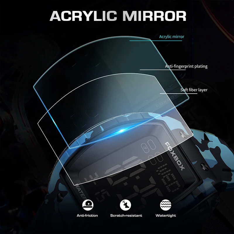 패션 디지털 시계 군사 스포츠 달력 실리콘 스트랩 남자 시계 LED 빛나는 방수 크로노 그래프 시계 남자