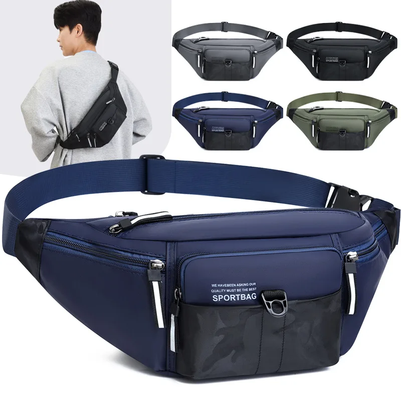 

Men's Waist Packs Waterproof Mobile Phone Bag Business Bag Multifunctional Business Large Capacity Wear-resistant Crossbody Bag