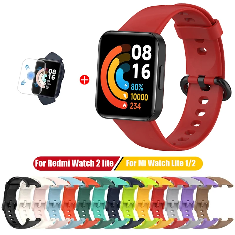 Straps for Xiaomi Mi Watch 2 Lite Replacement Wristband Soft Silicone Strap for Redmi Watch 2 Lite Bracelet with protective film