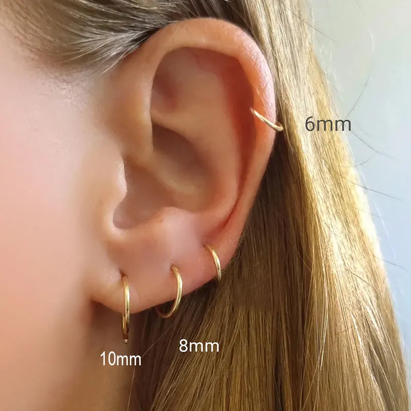 Piercing Stainless Steel Hoop Earring Women 1PC Helix Tragus Daith Snug Lobe Rook Ear Bone Nose Body Piercing Boucles d'oreilles