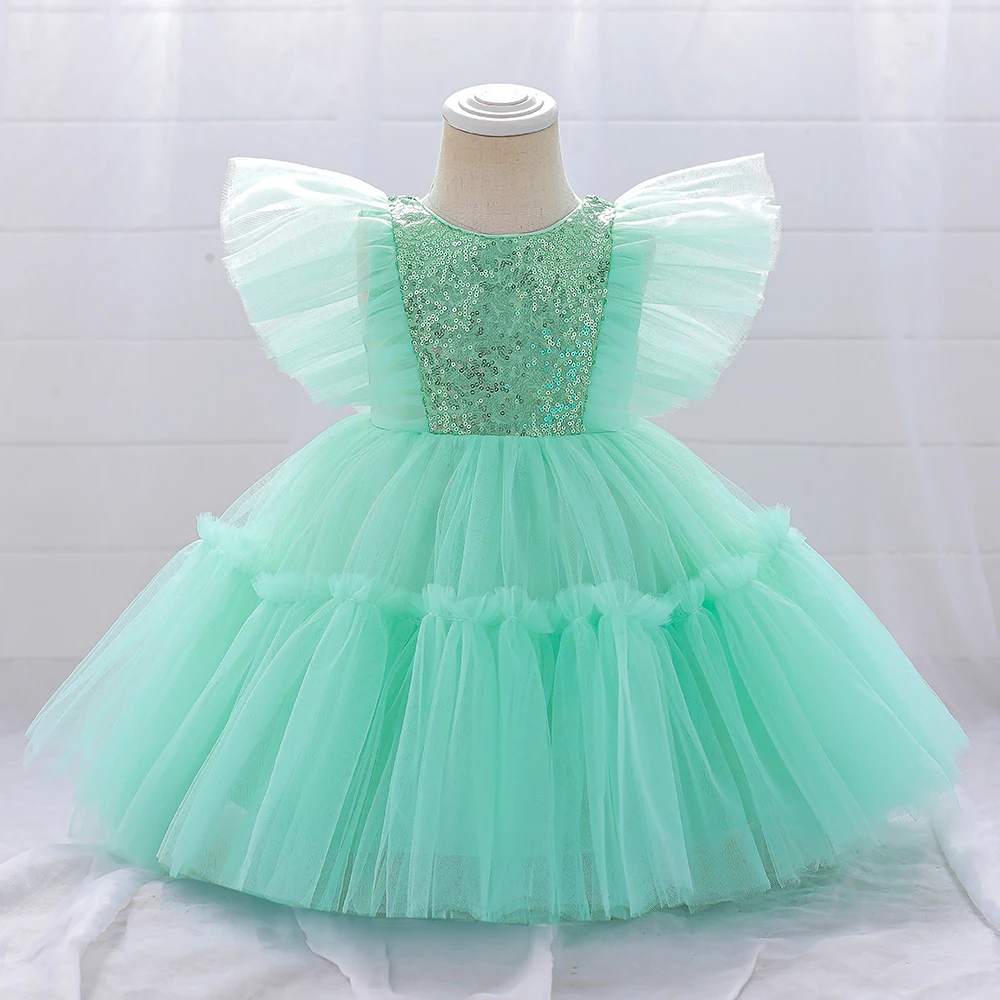 Girls Party Dresses 6 Colors 80cm-120cm Children Costumes Birthday Wedding Artist Program Ball Gown Baby Pink Dress