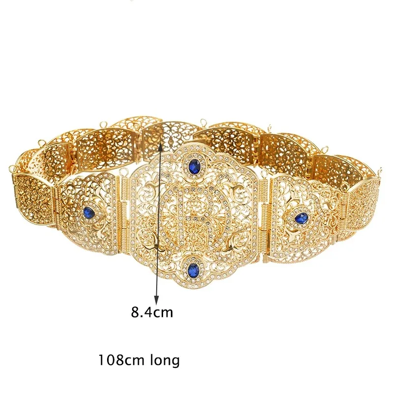 Classic R Belts For Women Algerian Robe Belt Wedding Jewelry Arabian Bridal Belt Chain Moroccan Bridal Belt Buckle Bridesmaid image 6