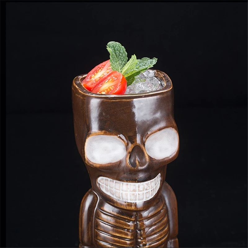 

400ml Ceramic Tiki Mug Creative Porcelain Beer Wine Mug Cup Bar Tool