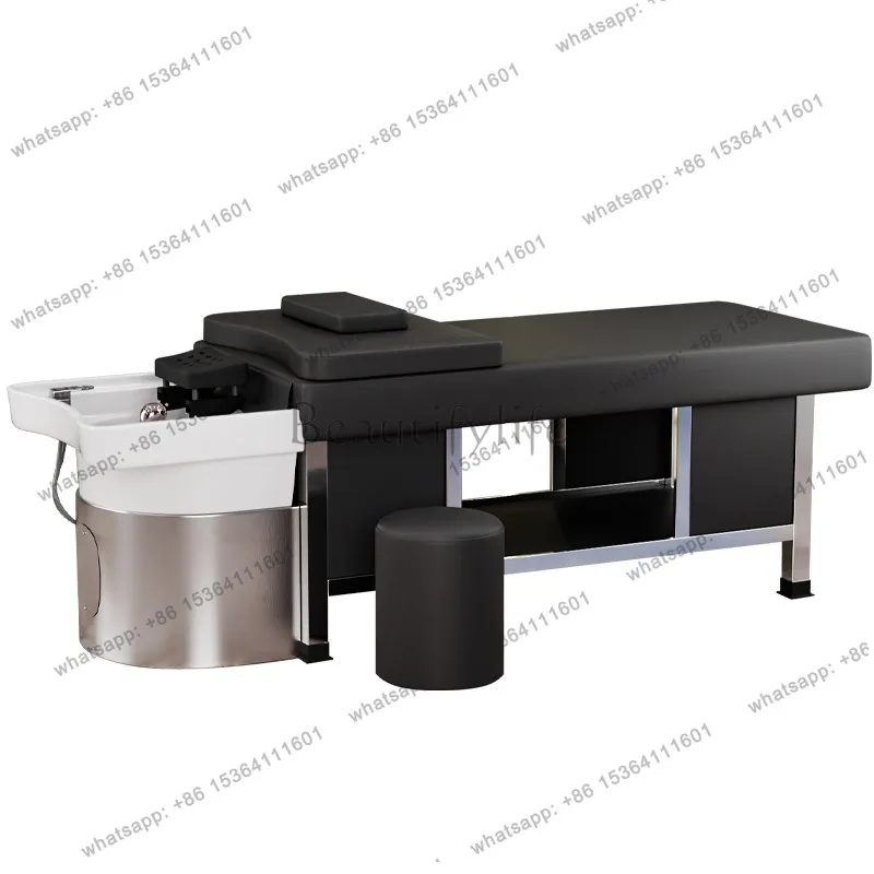 Barber shop hair salon special Thai flat massage ceramic basin stainless steel bed
