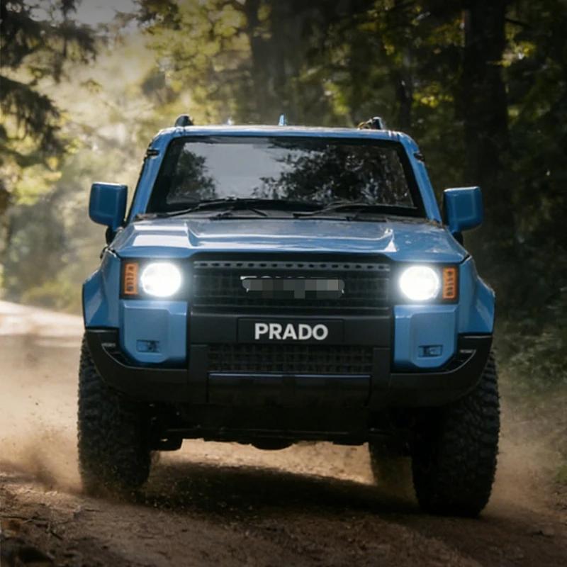 1:24 Prado SUV Off-road vehicle Alloy Metal Diecast Model Car Sound Light Pull Back Gift Children's Toy Car