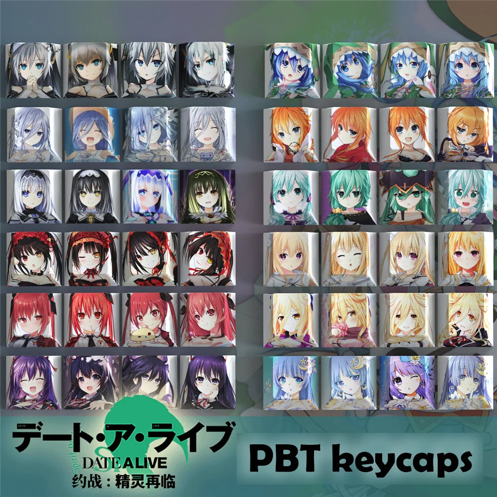 

4pcs Anime PBT Keycaps Custom Personalized Keyboard Caps Cherry Profile For Mechanical Keyboard DATE A LIVE Keycaps Gift