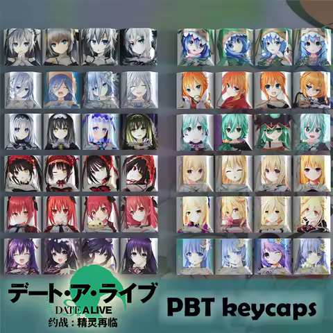 4pcs Anime PBT Keycaps Custom Personalized Keyboard Caps Cherry Profile For Mechanical Keyboard DATE A LIVE Keycaps Gift