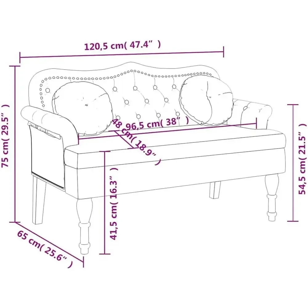 

Special Offerern 2-Seater Bench With Cushions, Mini Loveseat Soa Couch Or Small Spaces Living Room,Bedroom,Dorm,Oice, K Gray 47.