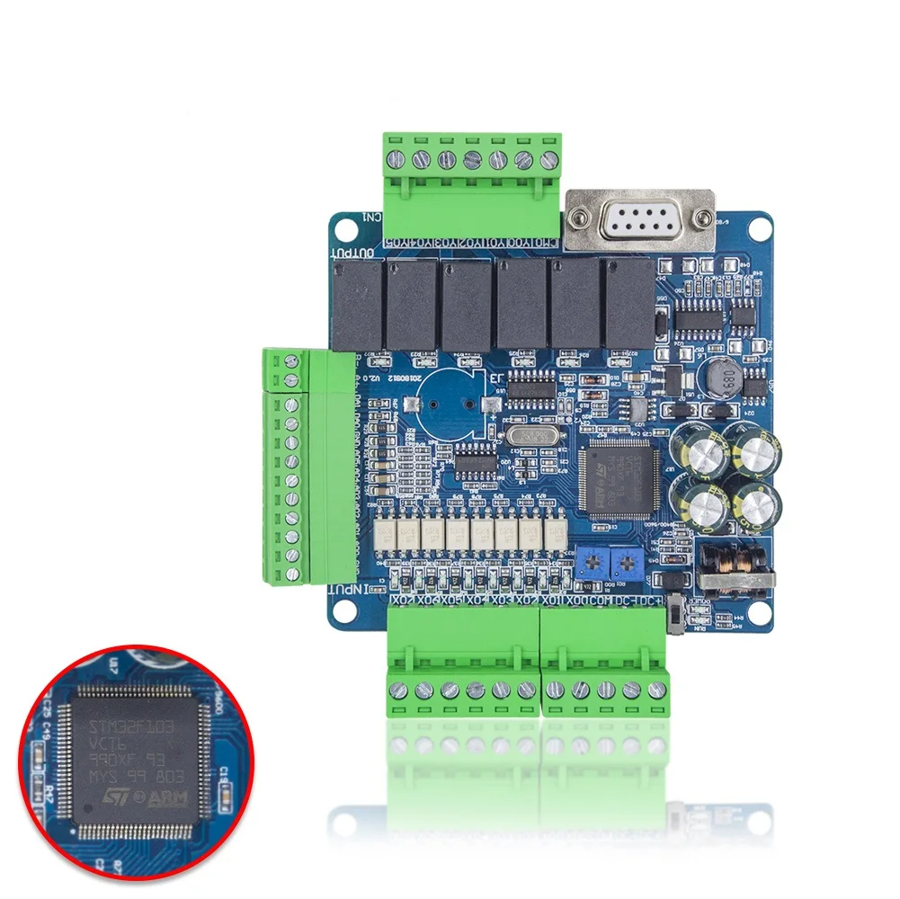 FX3U-14MR -14MT PLC industrial control board 8 In 6 Out Anolog 6AD 2DA Modbus RS485 RTC Case included Relay Transistor Board