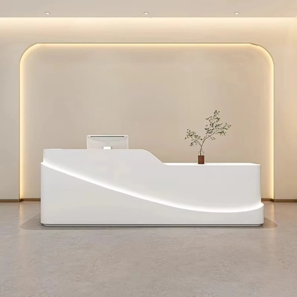 Solid Wood Modern Commercial Display Cabinet & Reception Desk for Clothing Store Beauty Salon Tea Shop Women's Apparel Store