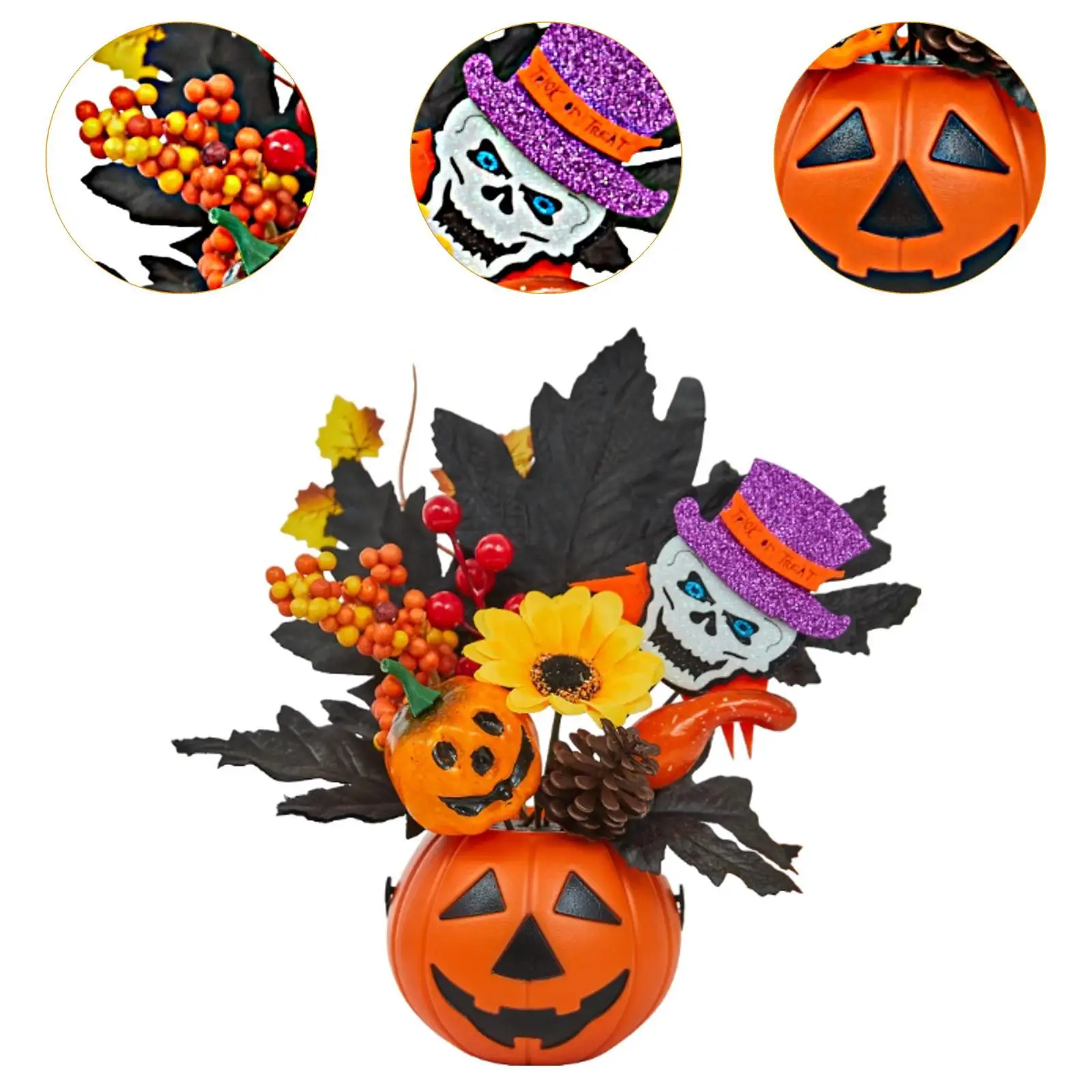 اليقطين الاصطناعي، أوراق القيقب، زهور البخاخ، الخضار، رغوة الخريف، اليقطين، ديكور الهالوين للداخلية، الشرفة، الخريف، المنزل