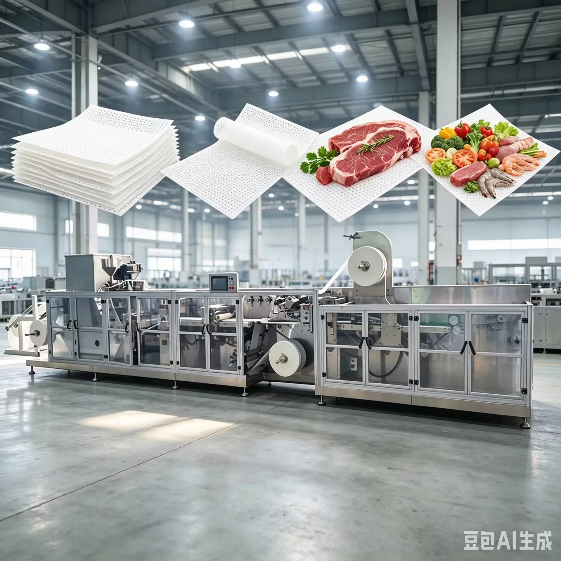 Factory Direct Customize Food Absorbent Pad Machine Production Line Automatic Nonwoven Pe Film Super Absorbent for Meat Tray