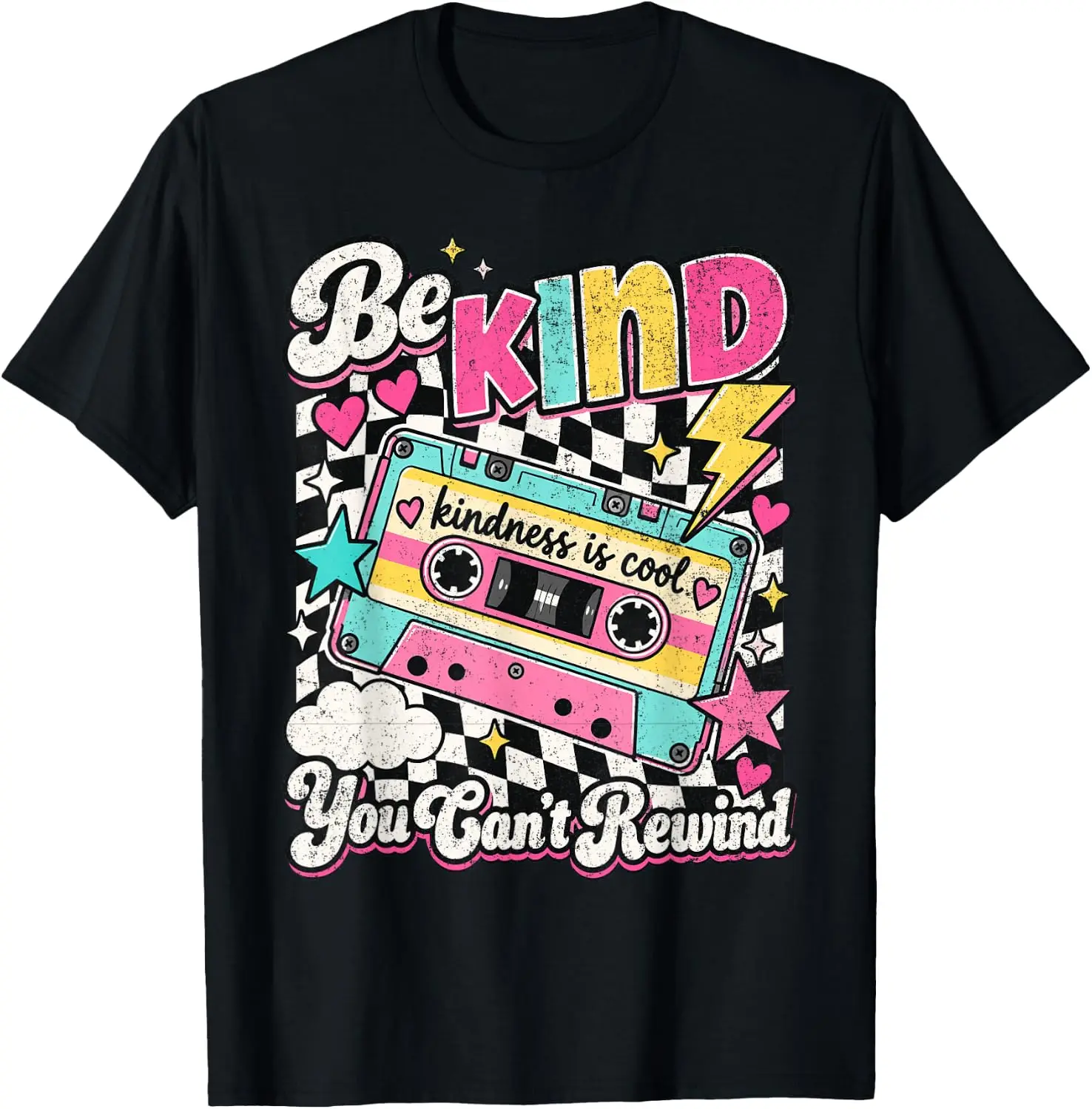 Be Kind You Can't Rewind Unity Day Anti Bullying Teacher Kid T-Shirt Breathable, heavyweight pure cotton short-sleeve top—stylish, plus-size, and suitable for year-round wear with a sporty, casual vibe