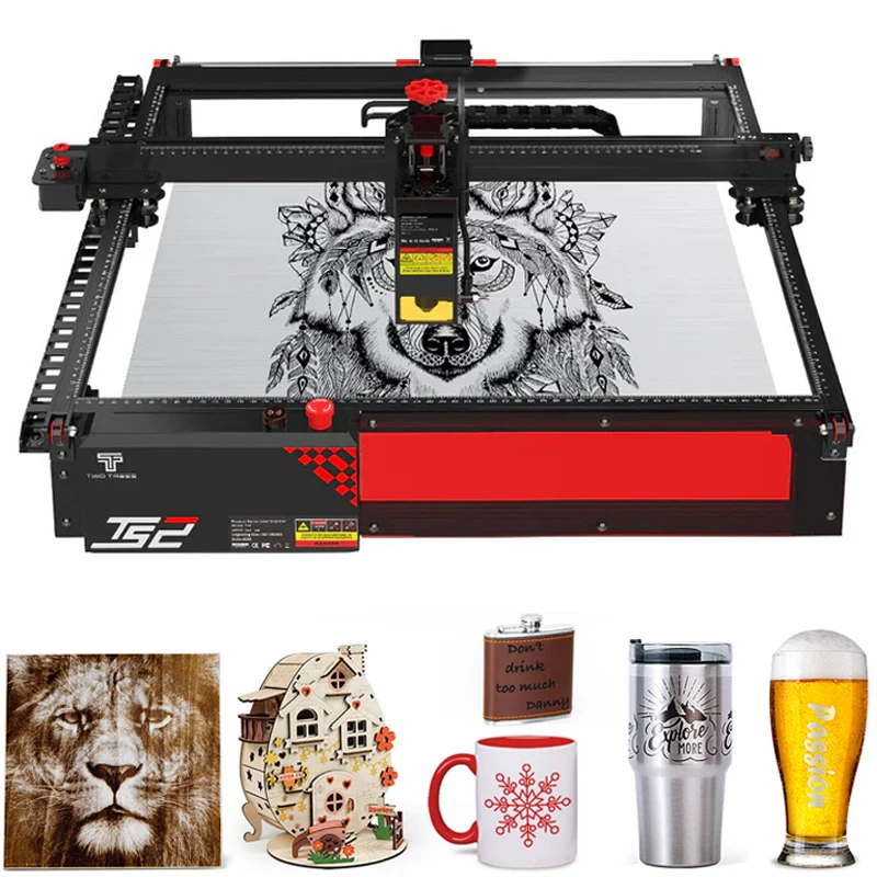 TS2 Metal Laser Engraver 22W Laser Cutting 12mm Wood Acrylic Engraving Size 410*410mm CNC Machine BulkMan 3D