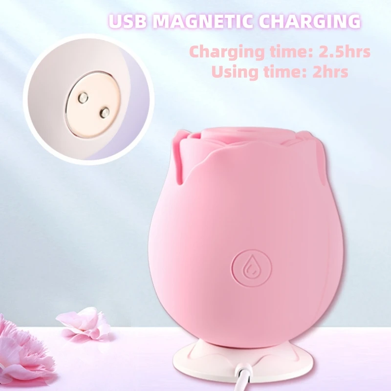 Juguetes sexuales de rosas, consolador vibrador para mujeres, succionador de clítoris, succión de pezones, masajeador de punto G femenino, estimulador, Juguetes sexuales para parejas y adultos