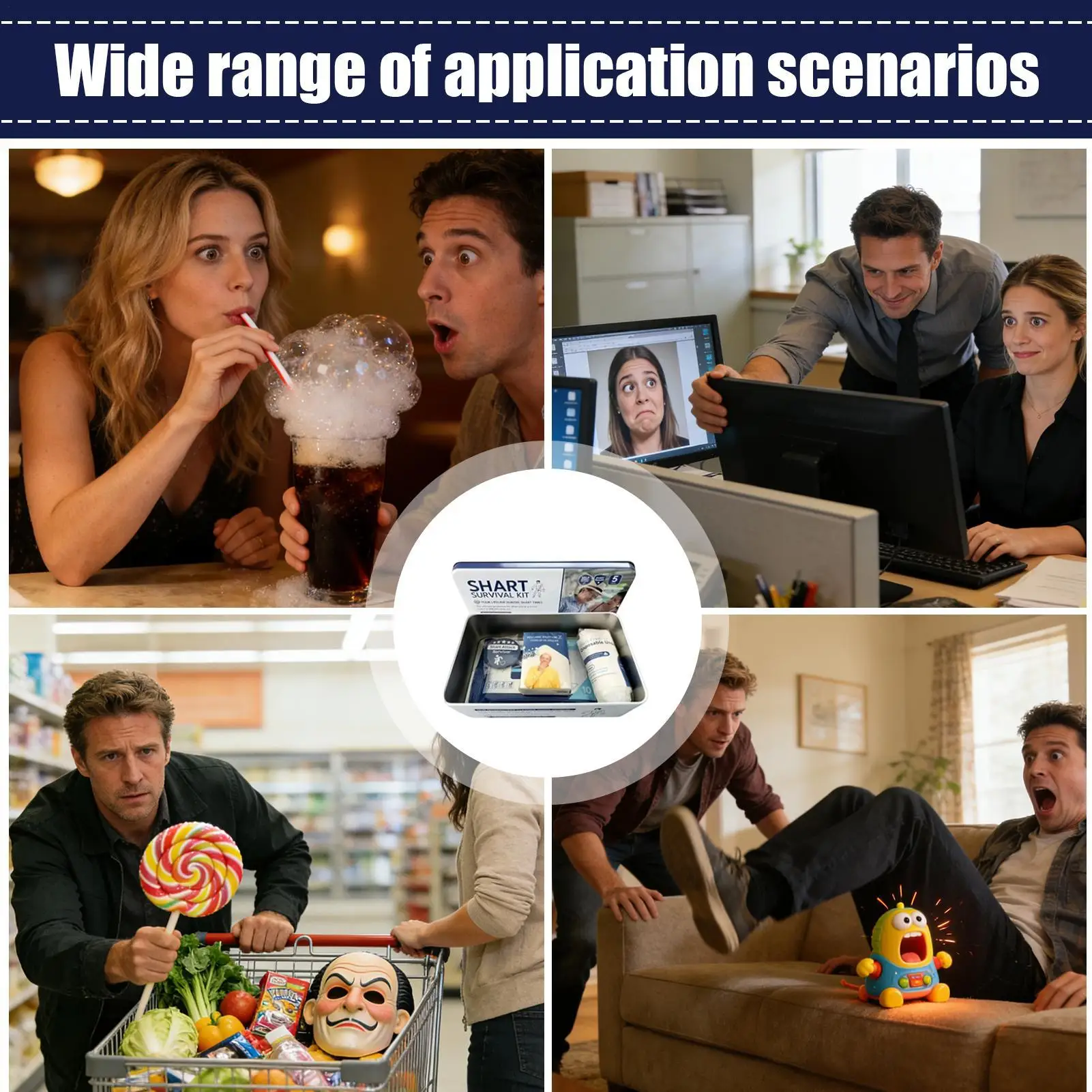 Set di sopravvivenza per cacca Kit di sopravvivenza per scherzi di cacca compatto e esilarante per marito, uomini, amici di famiglia, adolescenti, adulti, compleanno, Natale