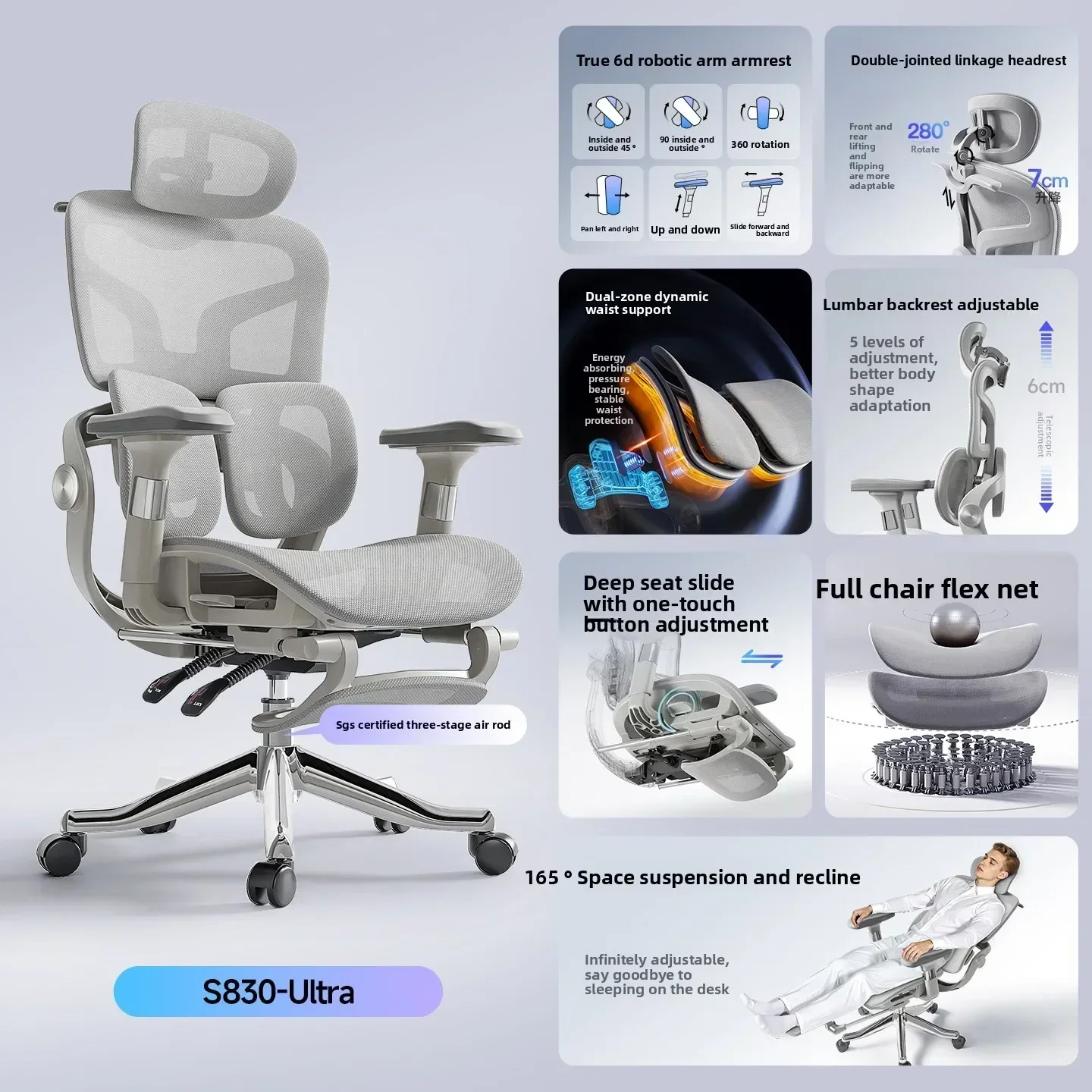 Exquisite Multi-functional Chair Lifting Waist Computer Chair Ergonomic Chair Office Chair Game Gaming Chair Waist Protection