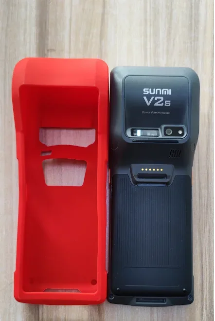 For SUNMI V2S Sunmi Q TreasureProtective Case Soft Anti-fall Silicone Protective Case/Tempered film
