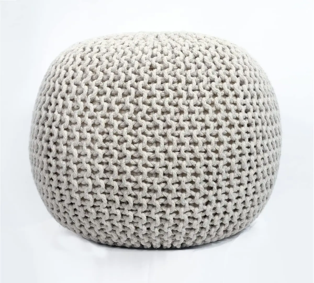 

Round Pouf Ottoman Hand Knitted 100% Cotton Pouf Foot Stool - Knitted Bean Bag - Floor Chair for Living Room Bedroom - Foot Rest