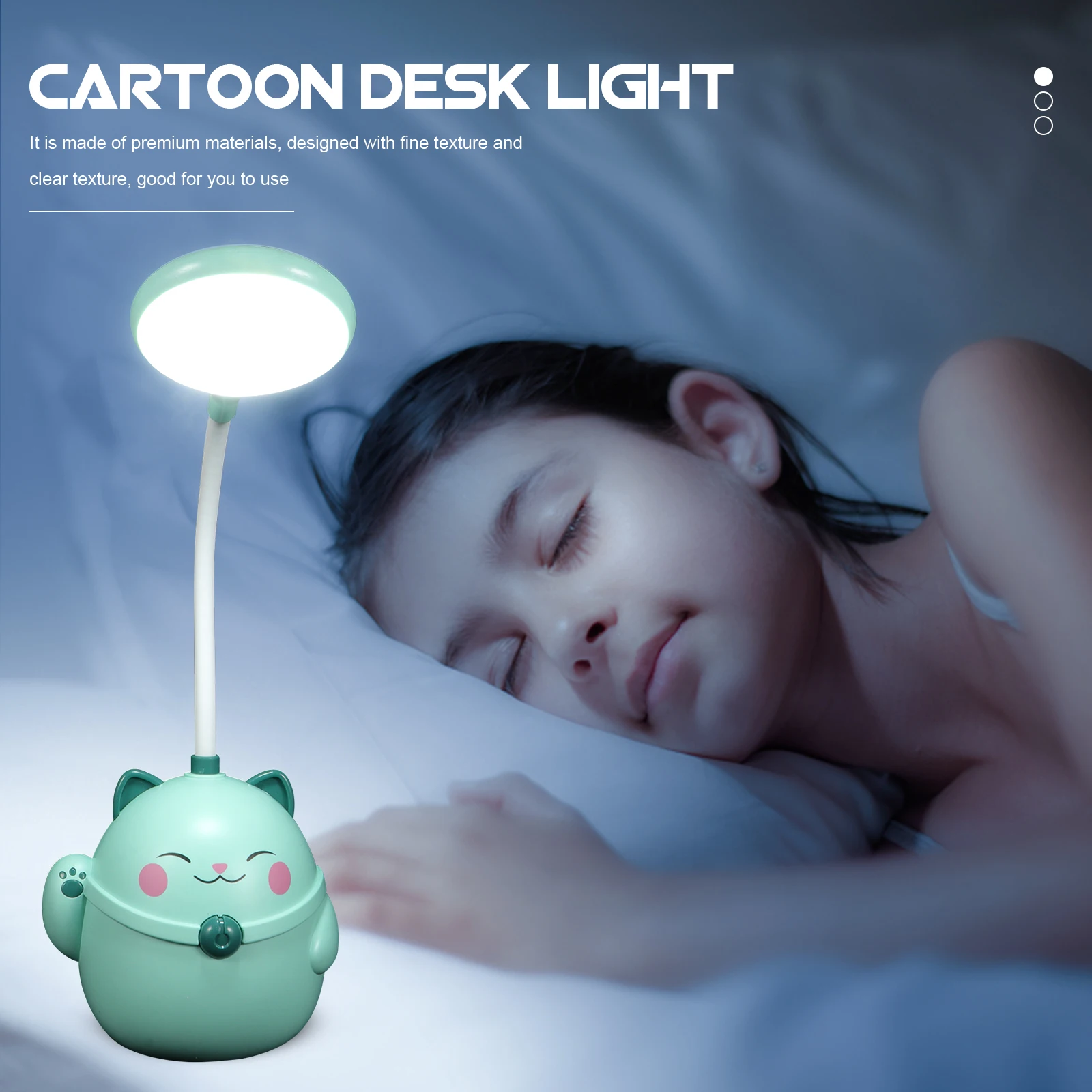 USB Charging LED Desk Lamp Green Child Study Reading Students Table Light Bedroom Coffee Shop Eye caring Mild Warm Comfortable