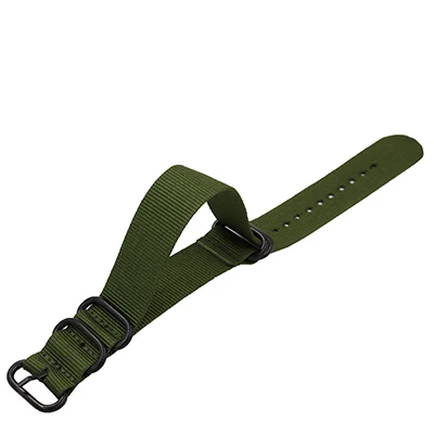 Correa de nailon de 18mm, 20mm, 22m y 24mm, correa de lona de una pieza, correa larga, hebilla de anillo negra, accesorios universales para correa de reloj inteligente