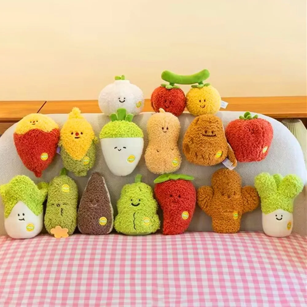 Juguete de peluche vegetal de 17-25cm, muñecos de peluche de brócoli de maní de dibujos animados suaves, decoración del hogar con forma de seta y patata, cojín de felpa