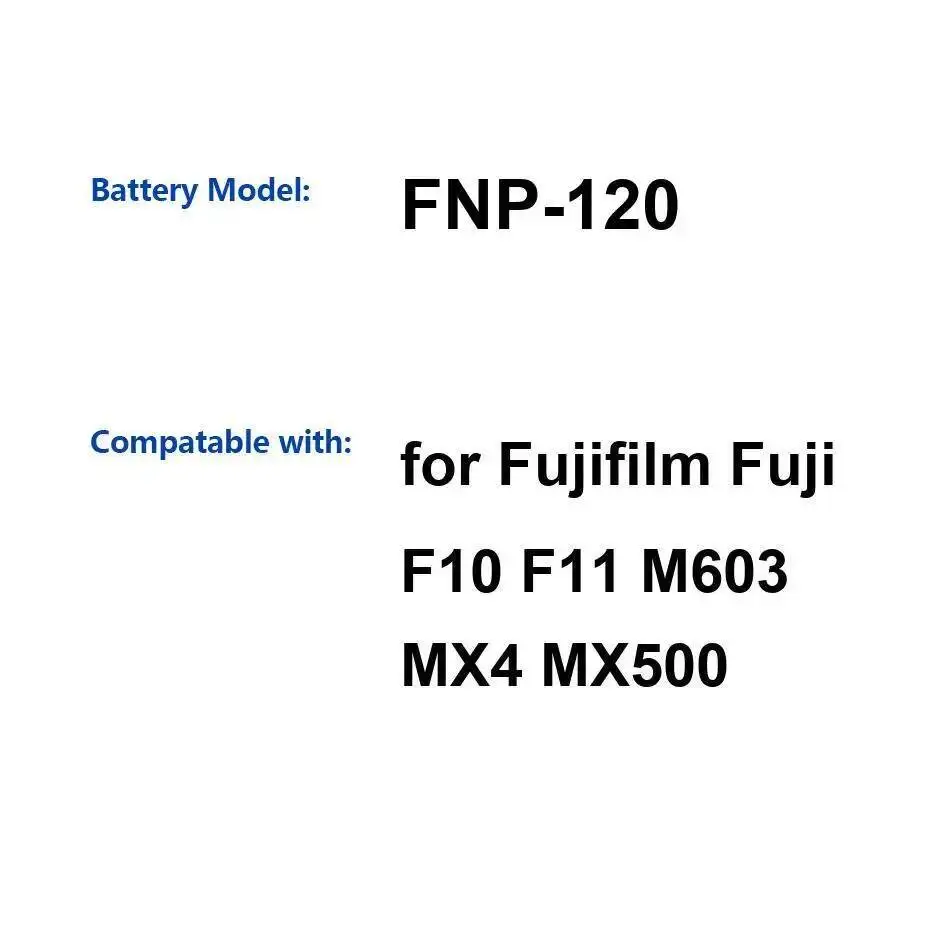 

Долговечный аккумулятор для камеры 2500 мАч Fnp-120 для Fujifilm Fuji F10 F11 M603 MX4 MX500