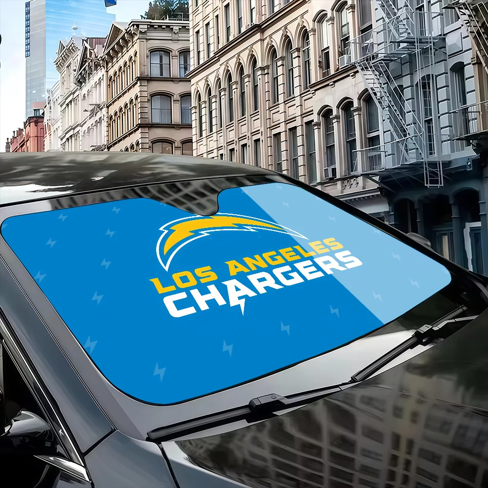 كرة القدم L-Los A-Angeles-C-Chargers حماية من الشمس الزجاج الأمامي ظلة غطاء الشمس الظل السيارات الشمس قناع سيارة يغطي