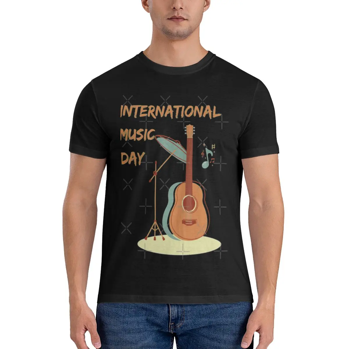 Мужская футболка Funny International Music Day Топы с принтом свободного и облегающего кроя Женские футболки