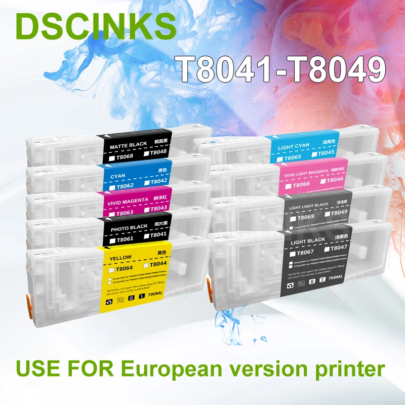 

T8041 - T8049 Refillable Ink Cartridge for Epson T8041 -T8049 for Epson P6000 P7000 P8000 P9000 printer With Europe version Chip