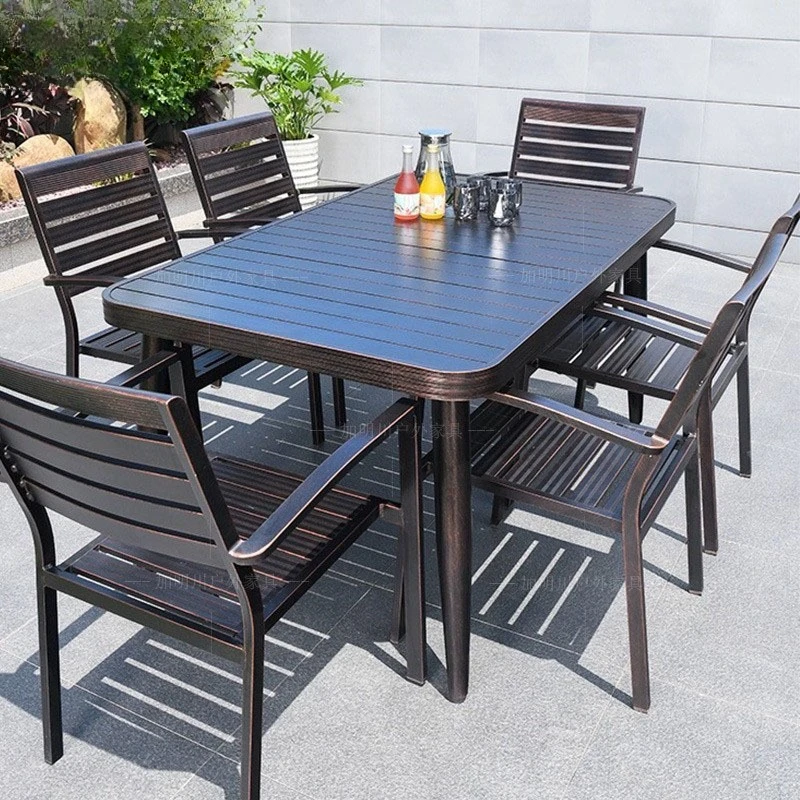 

Outdoor tables and chairs Courtyard Outdoor villa Open-air balcony Garden combination All aluminum alloy waterproof and