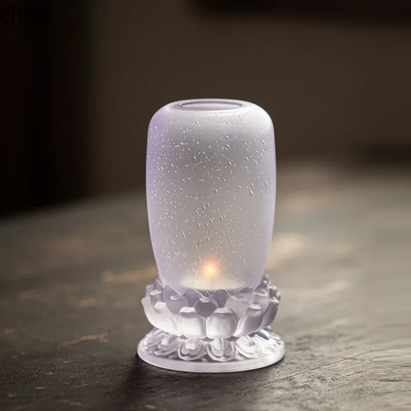 ZML candle holder ornament with glass lampshade, aromatherapy, home decor for a cozy candlelight dinner with a sense of elegance