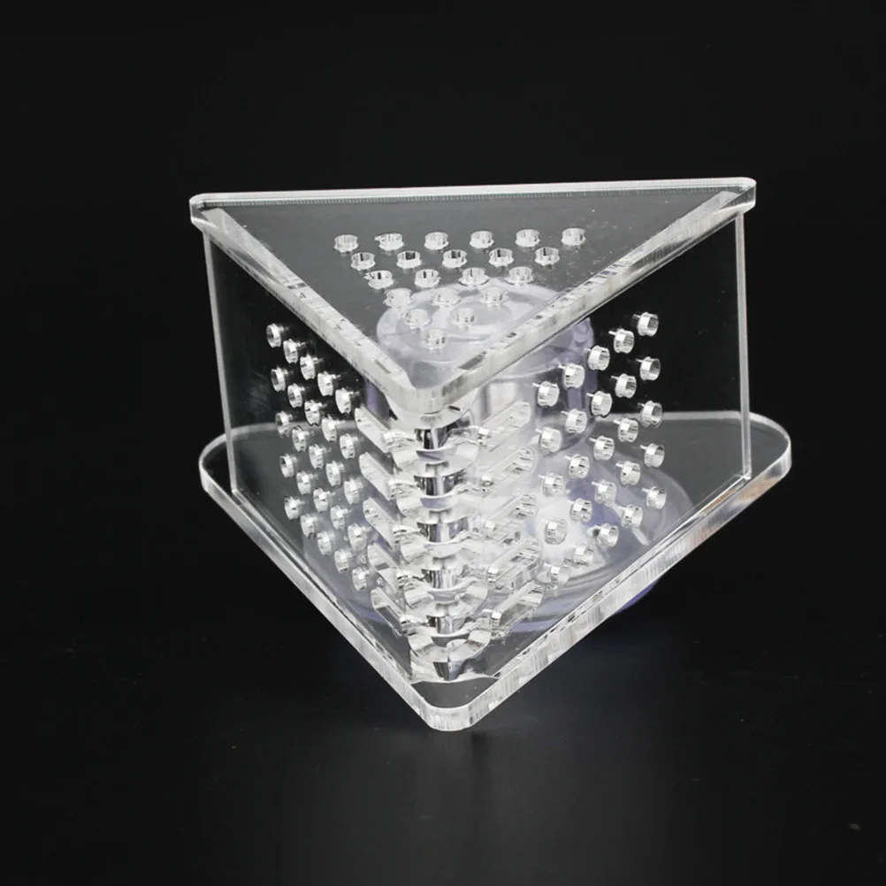 

2pcs Acrylic Feeding Cup Food Feeder For Bug Nematode Triangle Cone Design Easy Install Supplies Red Food Dish Easy