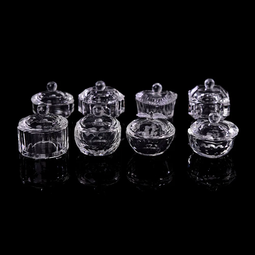 

Nail Art With Lid Pen Wash Container Glass Cup Dappen Dish For Arcylic Powder Nail Art Crystal Liquid Holder Bowl Manicure Tools