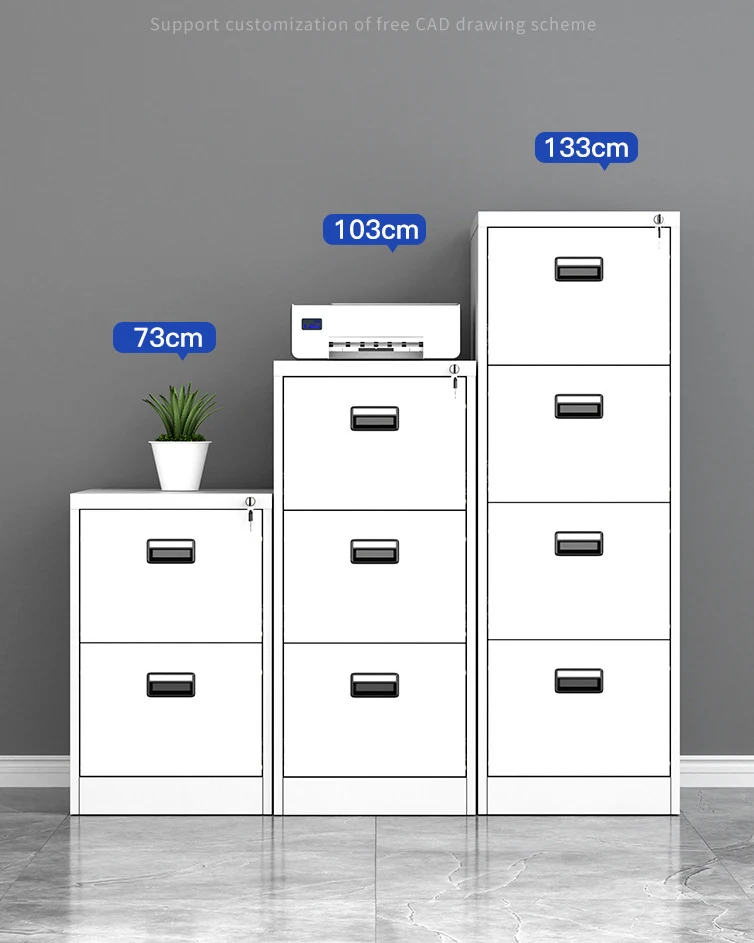 Steel Vertical File Cabinet with 3 Drawers Printer Stand for A4 Letter Size for Home Office Outdoor School Workshop