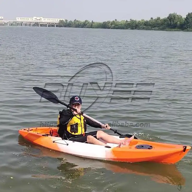 

Single-Seater Summer Fishing Kayak LLDPE Plastic Paddle Recreation Canoe for One Person