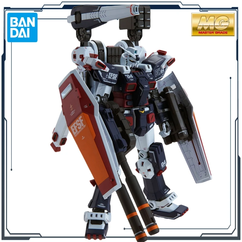 반다이 오리지널 MG 시리즈 풀 아머 건담 썬더볼트 1/100 애니메이션 조립 모델 장난감 소년을위한 선물 소장 장식품