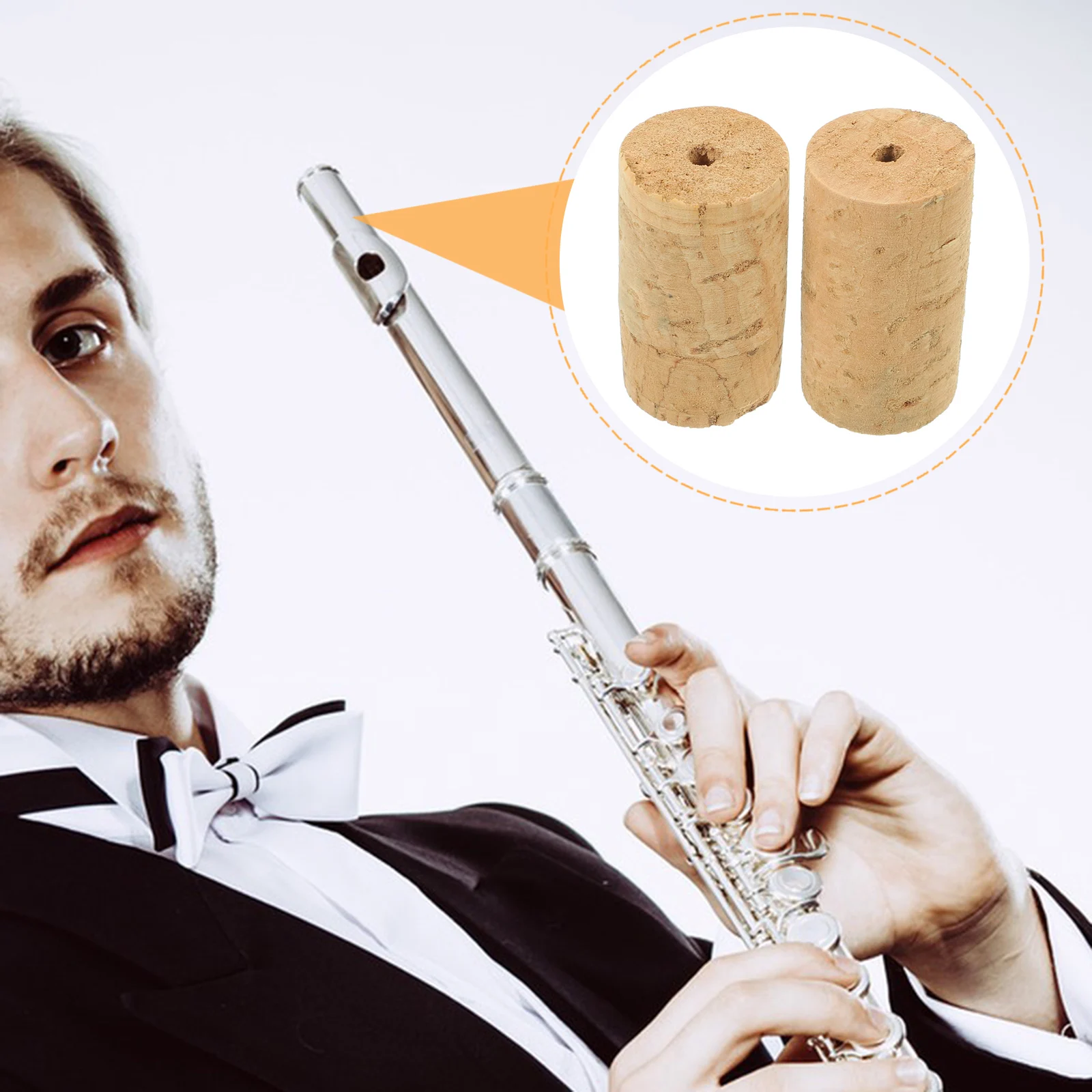 

2 Pcs Cork Accessories Plug for Flute Replacement Parts Stopper Corks Small Plugs