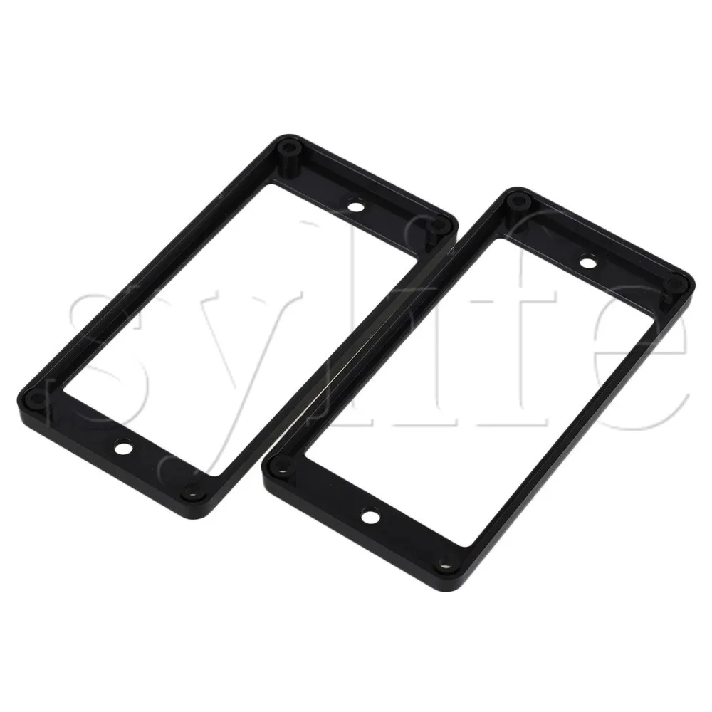 2 pcs Black ABS Flat Bottom Humbucker Pickup Mounting Ring Frames 92x45x5mm