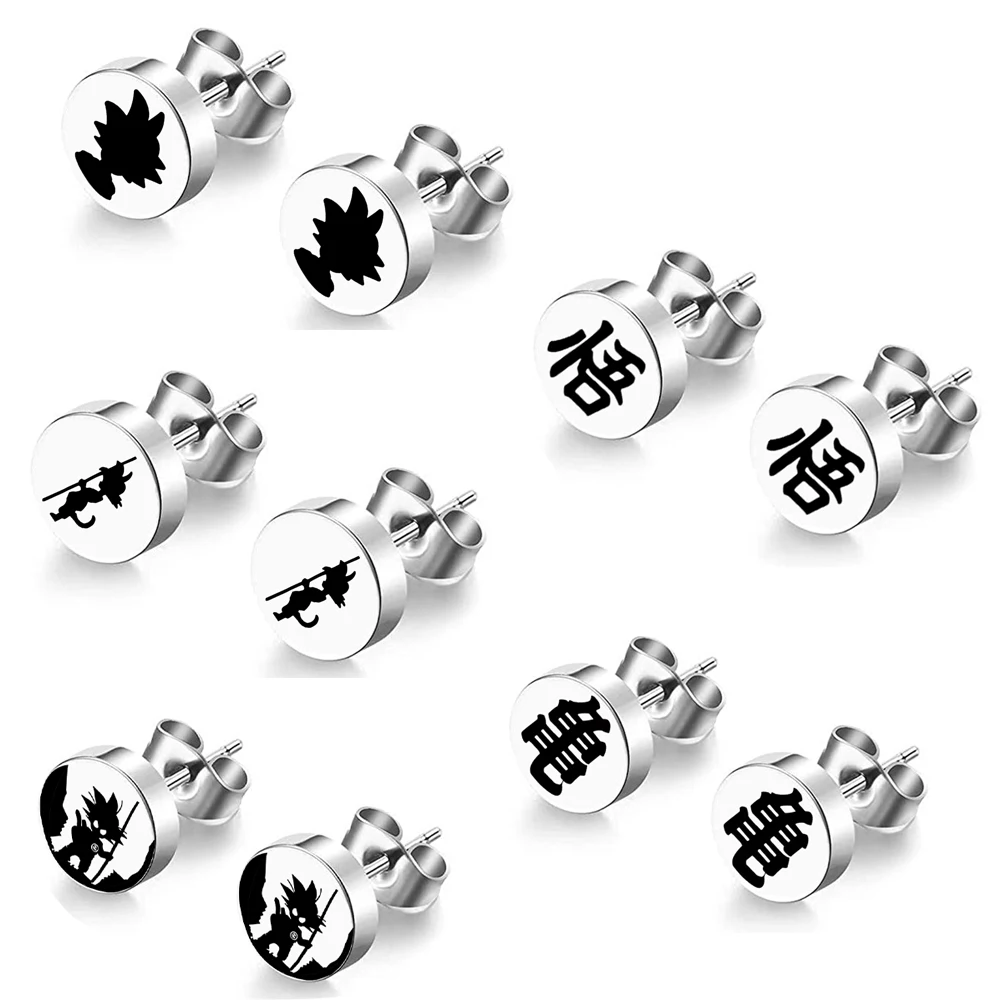 Anime dragón Kakarotto Son Goku Vegeta Cosplay Zamasu Potara pendientes oreja Stud mujeres hombres joyería Unisex accesorios regalo