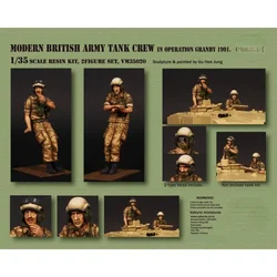 1/35 Die cast Modern British Army Tank Crew (2 Figures) Resin Soldier Figure Model Kit Miniatures Unassembled and Unpainted 091X