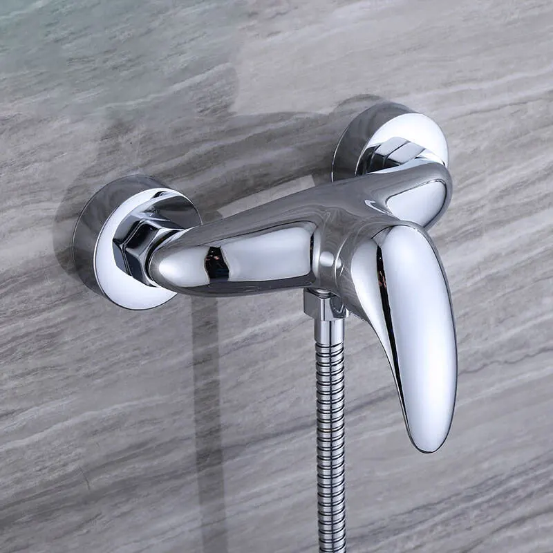

Bathroom Tap Stainless Steel Wall Mounted Shower Faucet Shower Mixer Manual Control Plumbing Valve Switch for Cold and Hot Water